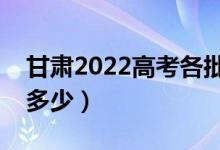 甘肅2022高考各批次分?jǐn)?shù)線公布（分?jǐn)?shù)線是多少）
