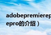 adobepremierepro（關(guān)于adobepremierepro的介紹）