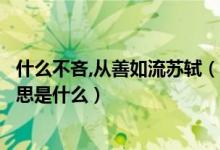 什么不吝,從善如流蘇軾（改過(guò)不吝從善如流蘇軾這句話(huà)的意思是什么）