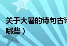 關(guān)于大暑的詩句古詩（關(guān)于大暑的詩句古詩有哪些）