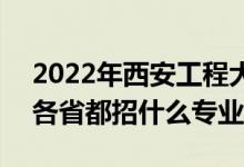 2022年西安工程大學招生計劃及招生人數(shù)（各省都招什么專業(yè)）