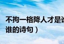 不拘一格降人才是誰寫的（不拘一格降人才是誰的詩句）