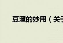 豆渣的妙用（關(guān)于豆渣的妙用的介紹）