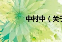中村中（關于中村中的介紹）