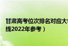 甘肅高考位次排名對應大學有哪些（位次對應大學最低分數(shù)線2022年參考）