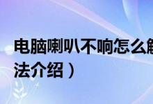 電腦喇叭不響怎么解決（電腦喇叭不響解決方法介紹）