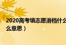 2020高考填志愿滑檔什么意思（2022填高考志愿滑檔是什么意思）