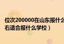 位次200000在山東報什么學(xué)校好（山東高考位次100000左右適合報什么學(xué)校）