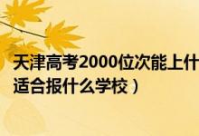 天津高考2000位次能上什么大學(xué)（天津高考位次37000左右適合報什么學(xué)校）