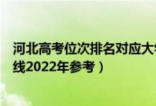 河北高考位次排名對應(yīng)大學(xué)有哪些（位次對應(yīng)大學(xué)最低分?jǐn)?shù)線2022年參考）
