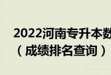2022河南專升本數(shù)學與應用數(shù)學一分一段表（成績排名查詢）