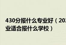430分報(bào)什么專業(yè)好（2022高考430分左右想上機(jī)械工程專業(yè)適合報(bào)什么學(xué)校）