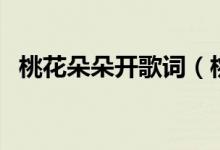 桃花朵朵開歌詞（桃花朵朵開歌詞是什么）