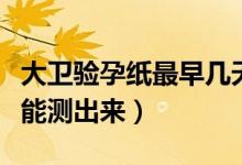 大衛(wèi)驗孕紙最早幾天測出來（大衛(wèi)測孕紙多久能測出來）