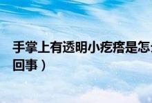 手掌上有透明小疙瘩是怎么回事（手掌上長透明小疙瘩怎么回事）