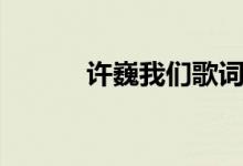 許巍我們歌詞（歌曲我們歌詞）