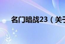 名門暗戰(zhàn)23（關(guān)于名門暗戰(zhàn)23的介紹）