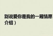 別說愛你是我的一廂情愿（關于別說愛你是我的一廂情愿的介紹）