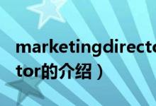 marketingdirector（關(guān)于marketingdirector的介紹）