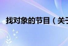 找對象的節(jié)目（關(guān)于找對象的節(jié)目的介紹）