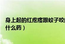 身上起的紅疙瘩跟蚊子咬的一樣（身上長紅疙瘩像蚊子咬用什么藥）
