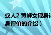 蟻人2 黃蜂女現(xiàn)身評價（關(guān)于蟻人2 黃蜂女現(xiàn)身評價的介紹）