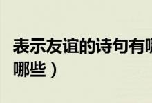 表示友誼的詩句有哪些（關于友誼的詩句都有哪些）
