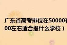 廣東省高考排位在50000有學校選擇嗎（廣東高考位次100000左右適合報什么學校）
