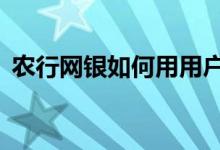 農(nóng)行網(wǎng)銀如何用用戶名登陸（只要簡單7步）