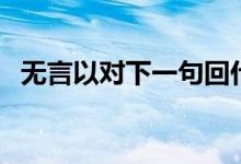 無言以對下一句回什么（無言以對的意思）