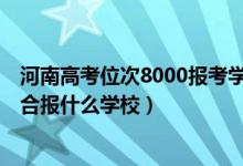 河南高考位次8000報考學(xué)校（河南高考位次210000左右適合報什么學(xué)校）