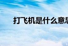 打飛機(jī)是什么意思?。ù蝻w機(jī)的含義）