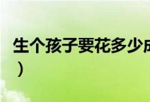 生個孩子要花多少成本（生個孩子要花多少錢）