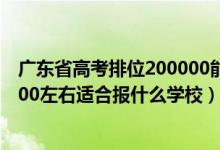 廣東省高考排位200000能上什么大學（廣東高考位次180000左右適合報什么學校）