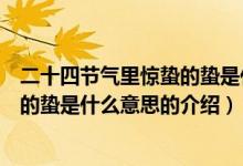 二十四節(jié)氣里驚蟄的蟄是什么意思（關(guān)于二十四節(jié)氣里驚蟄的蟄是什么意思的介紹）
