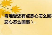 胃難受還有點(diǎn)惡心怎么回事可以吃頭包藥嗎（胃難受還有點(diǎn)惡心怎么回事）