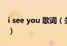 i see you 歌詞（關(guān)于i see you 歌詞的介紹）