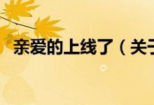 親愛(ài)的上線了（關(guān)于親愛(ài)的上線了的介紹）