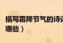 描寫霜降節(jié)氣的詩詞（描寫霜降節(jié)氣的詩詞有哪些）