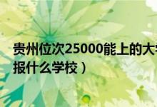 貴州位次25000能上的大學（貴州高考位次40000左右適合報什么學校）