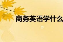 商務英語學什么（商務英語學什么）