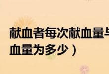 獻血者每次獻血量與間隔時間（獻血者每次獻血量為多少）