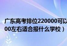 廣東高考排位220000可以選擇什么大學(xué)（廣東高考位次80000左右適合報(bào)什么學(xué)校）