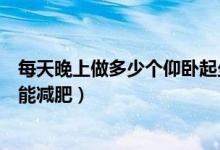 每天晚上做多少個仰臥起坐能減肥（每天做多少個仰臥起坐能減肥）