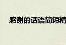 感謝的話語(yǔ)簡(jiǎn)短精辟（一句話道出感恩）