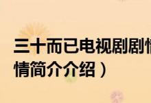 三十而已電視劇劇情介紹（三十而已電視劇劇情簡(jiǎn)介介紹）
