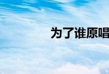 為了誰原唱（歌詞是什么）