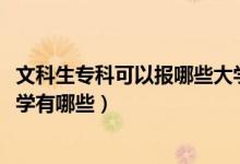 文科生專(zhuān)科可以報(bào)哪些大學(xué)（2022高考適合文科生的專(zhuān)科大學(xué)有哪些）