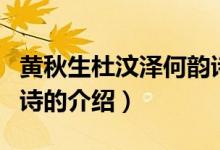 黃秋生杜汶澤何韻詩（關(guān)于黃秋生杜汶澤何韻詩的介紹）