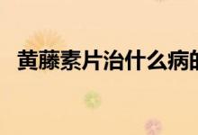 黃藤素片治什么病的（生病用得到這種藥）